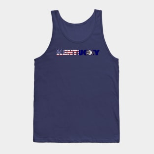 Kentucky State Flag/American Flag Logo Tank Top